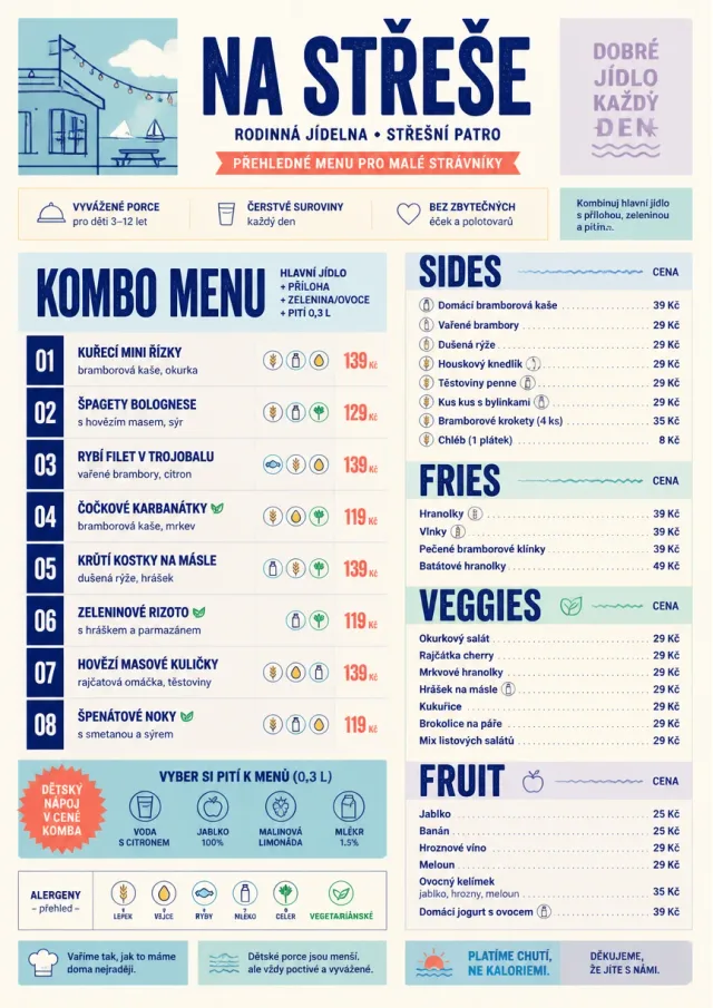 School Canteen kids-menu menu template preview