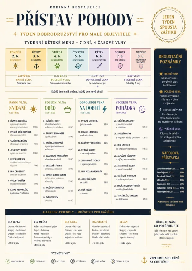 Event Week Schedule kids-menu menu template preview