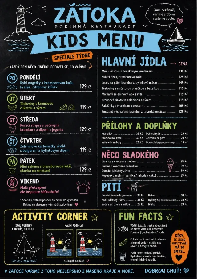 Chalkboard Specials Week kids-menu menu template preview