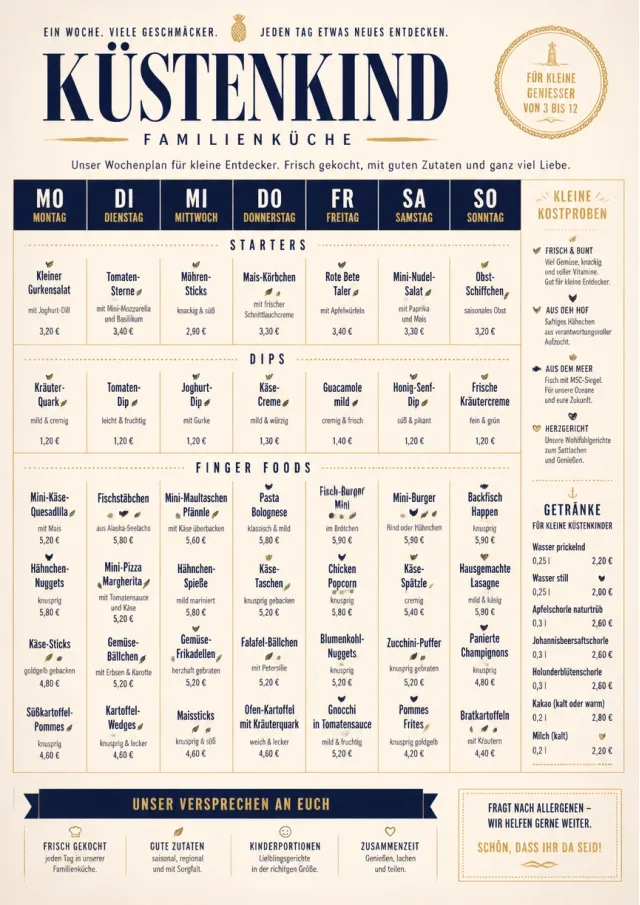 Weekly Grid kids-menu menu template preview