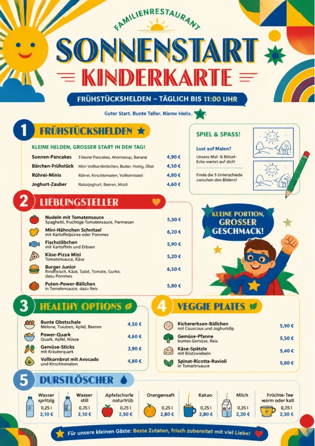 Kids Playful kids-menu menu template preview