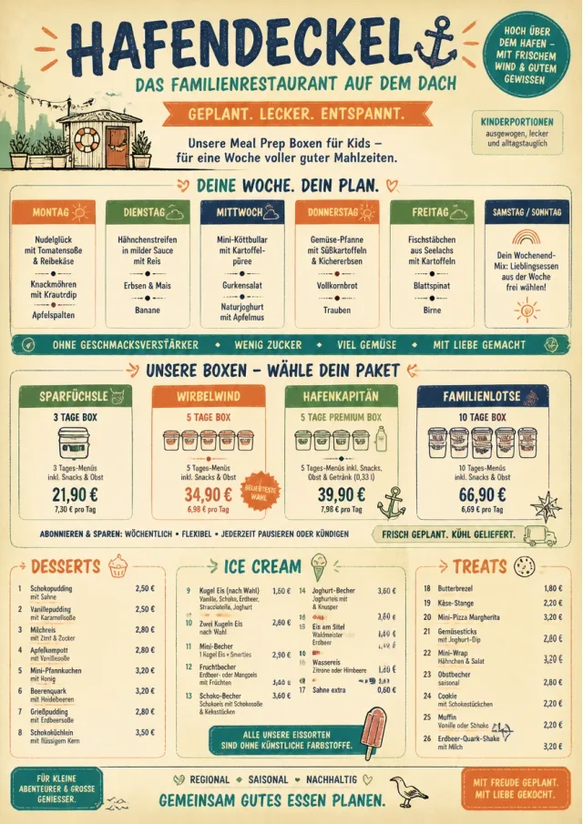 Meal Prep Box kids-menu menu template preview