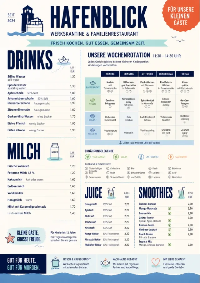 Corporate Canteen kids-menu menu template preview