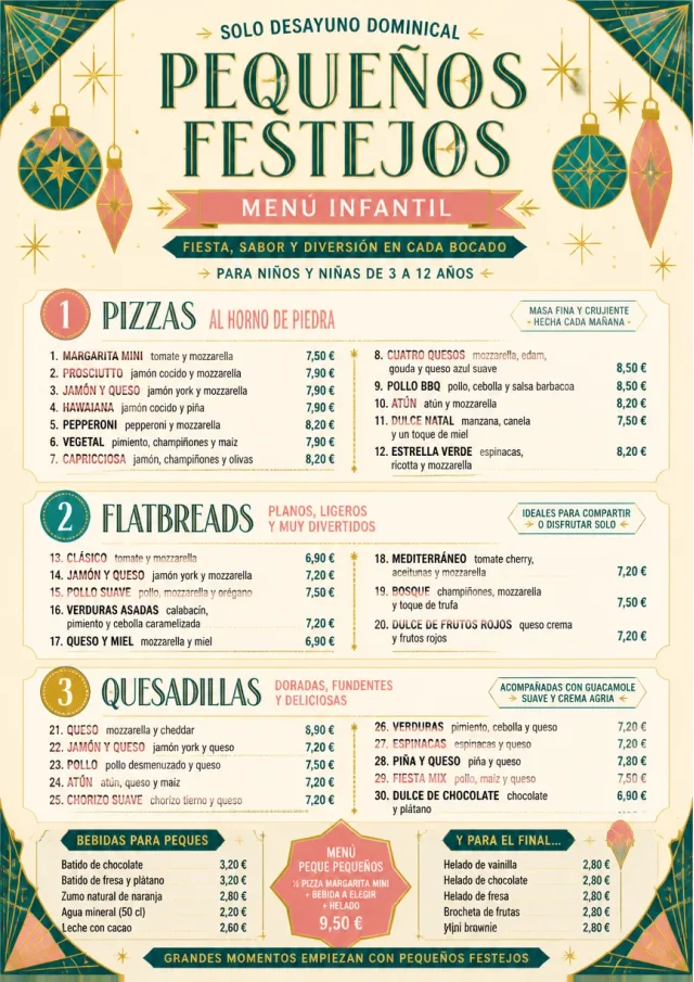 Holiday Festive kids-menu menu template preview