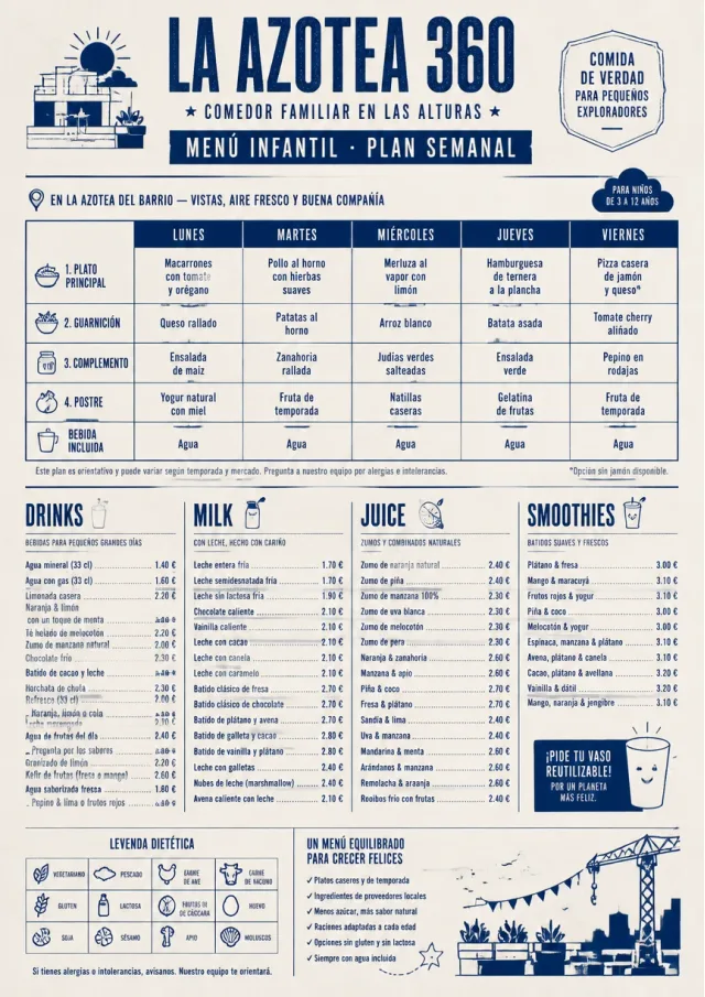 Corporate Canteen kids-menu menu template preview