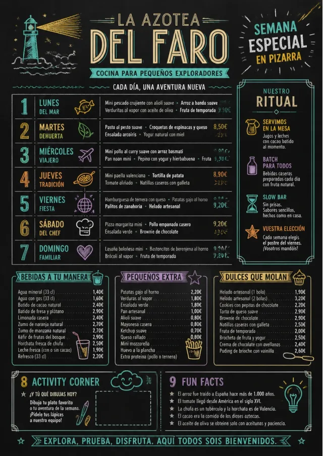 Chalkboard Specials Week kids-menu menu template preview