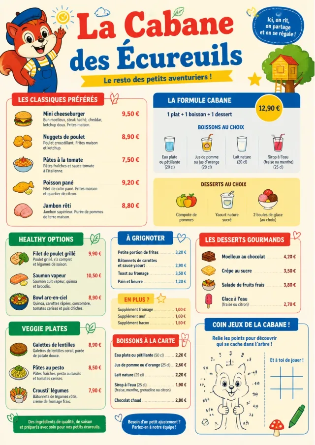 Kids Playful kids-menu menu template preview