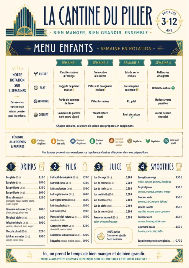 Corporate Canteen kids-menu menu template preview