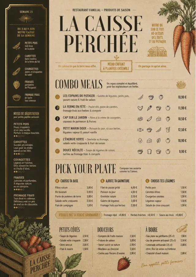 Seasonal Farm Box kids-menu menu template preview