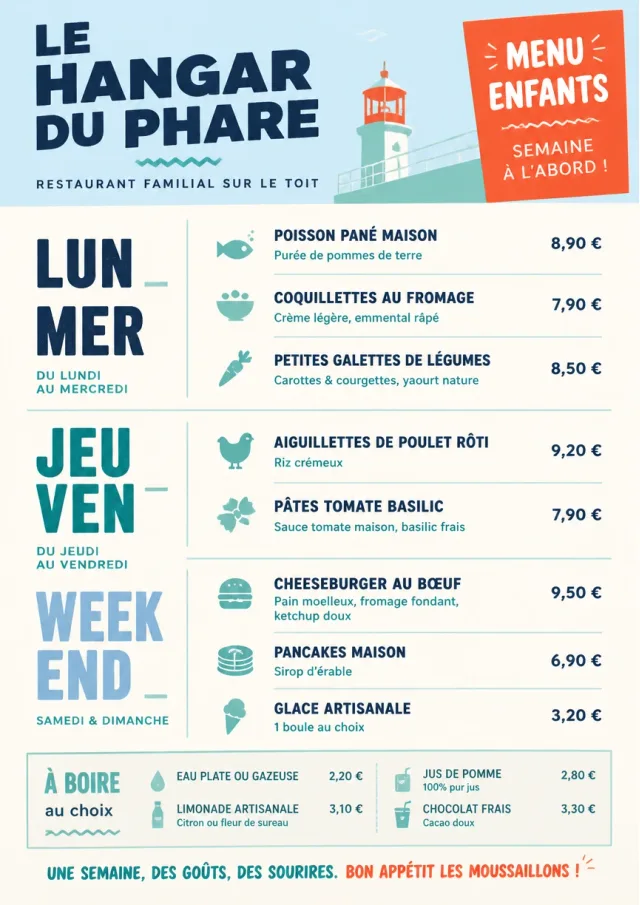 Weekly Board Clean kids-menu menu template preview