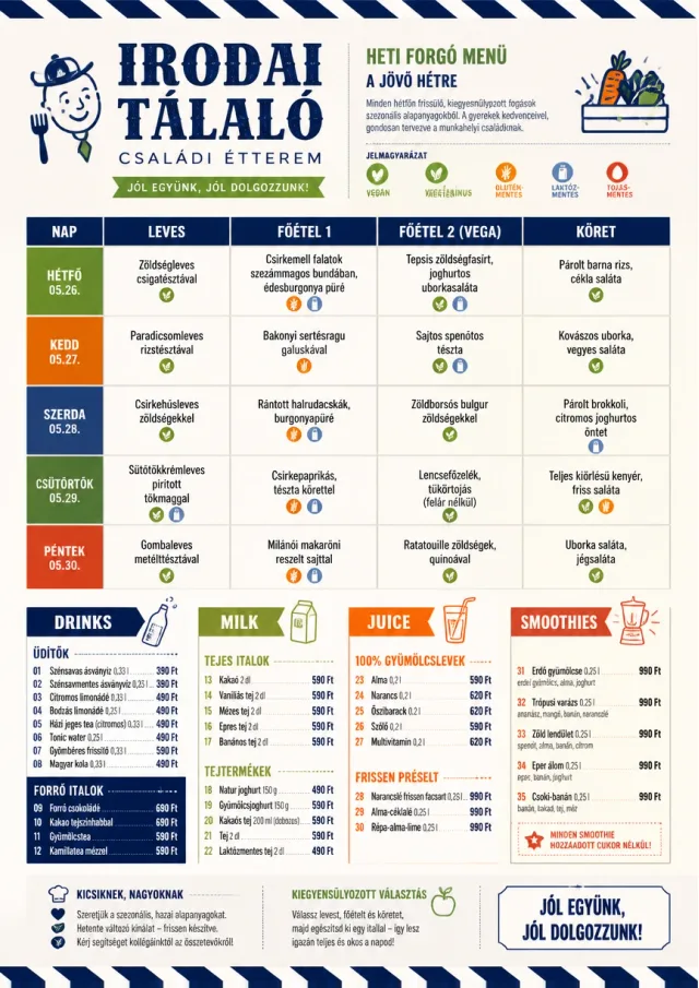 Corporate Canteen kids-menu menu template preview