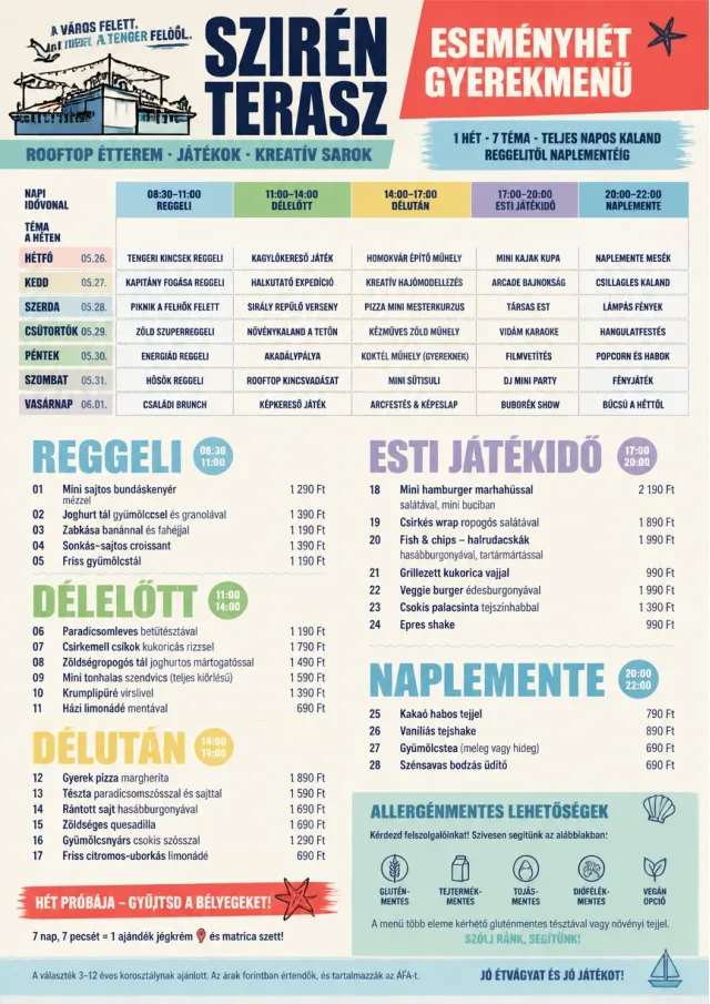 Event Week Schedule kids-menu menu template preview