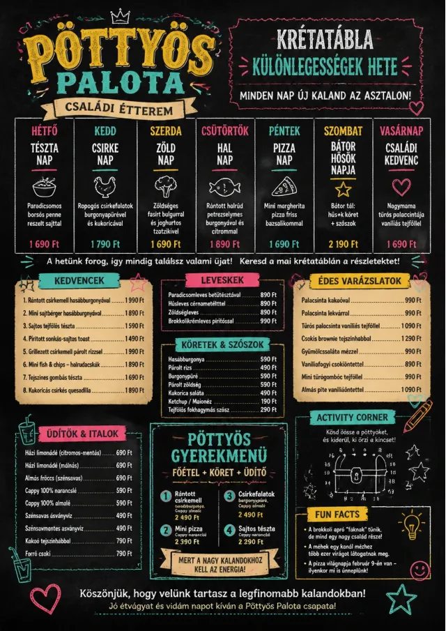 Chalkboard Specials Week kids-menu menu template preview