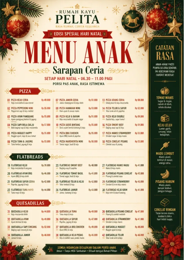Holiday Festive kids-menu menu template preview