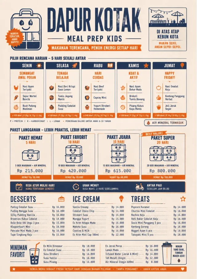 Meal Prep Box kids-menu menu template preview
