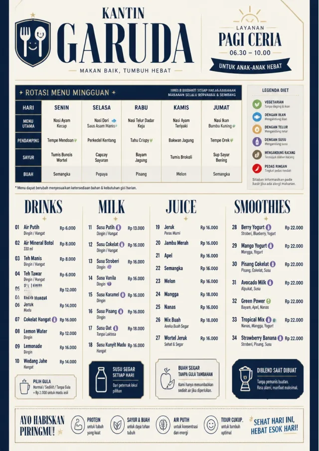 Corporate Canteen kids-menu menu template preview