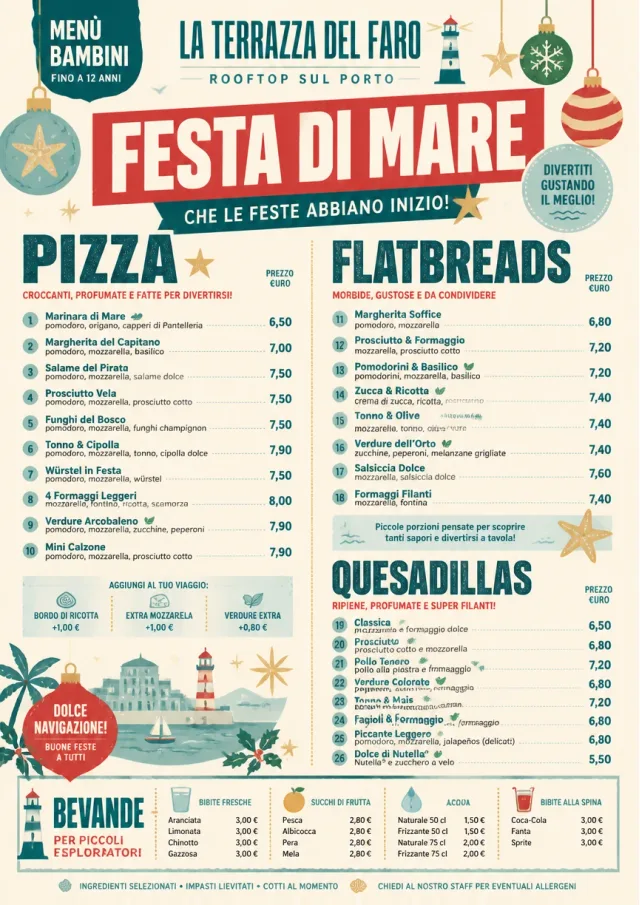 Holiday Festive kids-menu menu template preview
