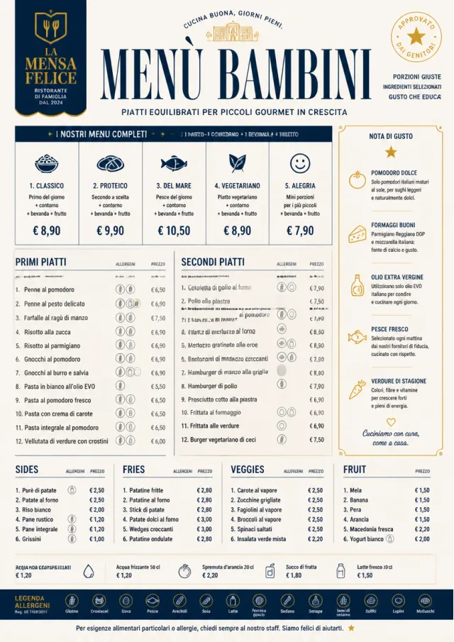 School Canteen kids-menu menu template preview