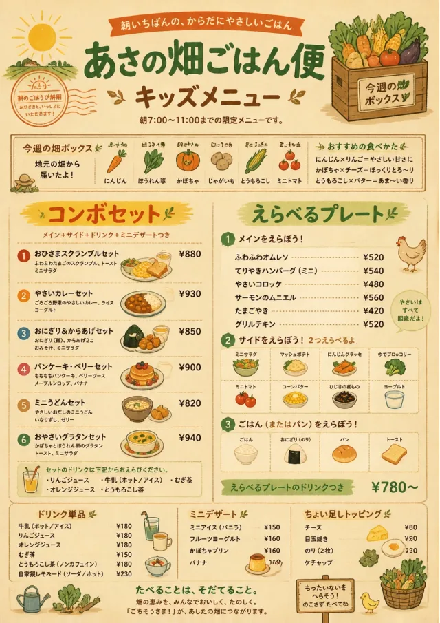 Seasonal Farm Box kids-menu menu template preview