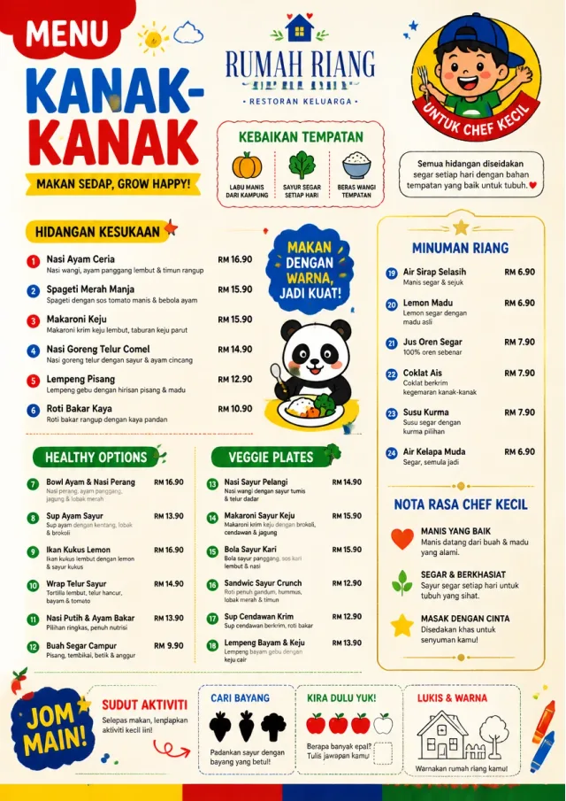 Kids Playful kids-menu menu template preview