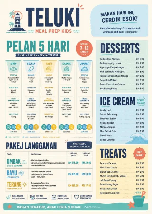 Meal Prep Box kids-menu menu template preview