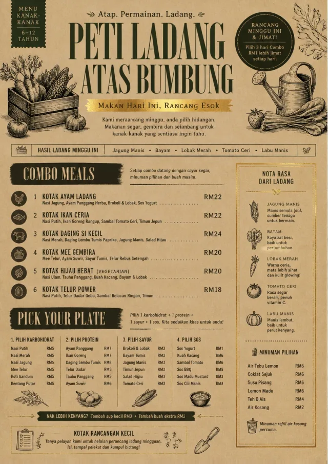 Seasonal Farm Box kids-menu menu template preview