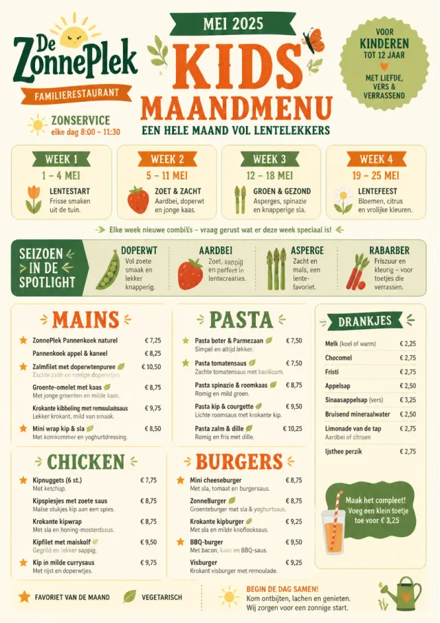 Monthly Seasonal kids-menu menu template preview
