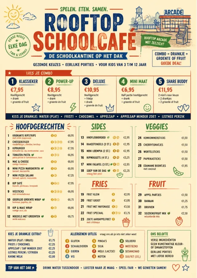 School Canteen kids-menu menu template preview