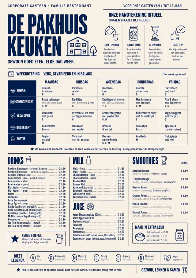 Corporate Canteen kids-menu menu template preview