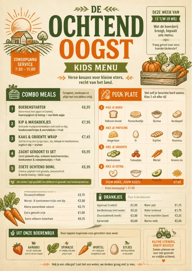 Seasonal Farm Box kids-menu menu template preview