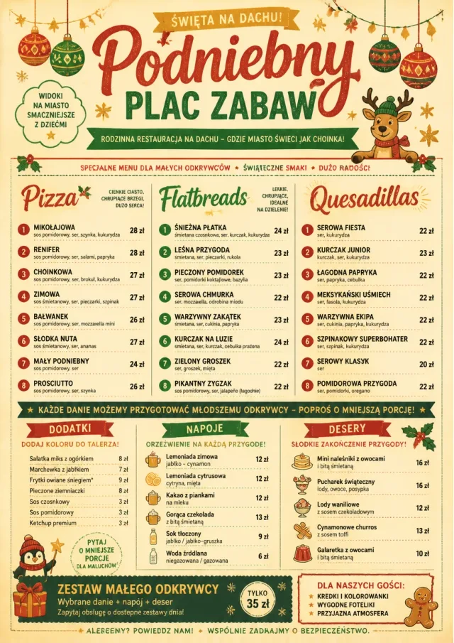 Holiday Festive kids-menu menu template preview