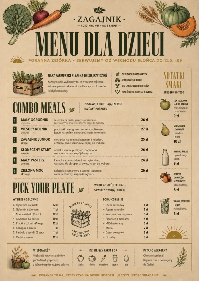 Seasonal Farm Box kids-menu menu template preview