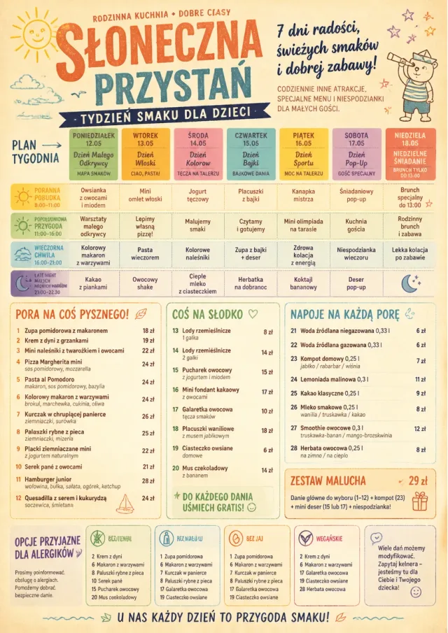 Event Week Schedule kids-menu menu template preview
