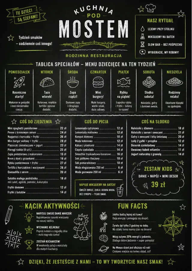 Chalkboard Specials Week kids-menu menu template preview