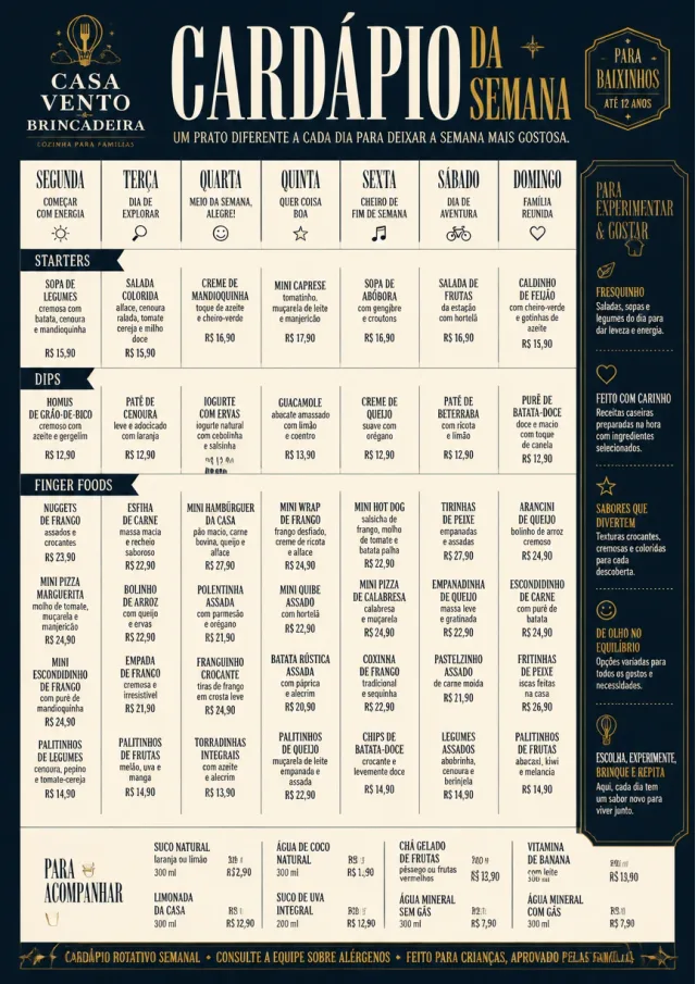 Weekly Grid kids-menu menu template preview