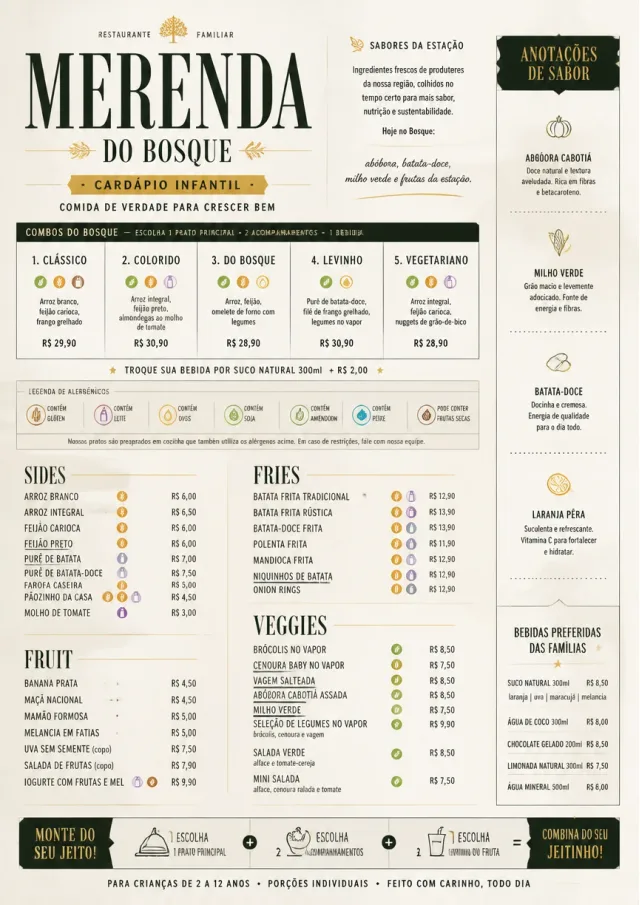 School Canteen kids-menu menu template preview