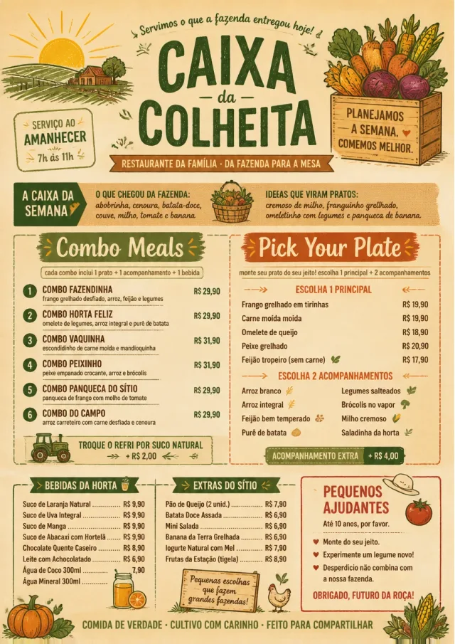 Seasonal Farm Box kids-menu menu template preview