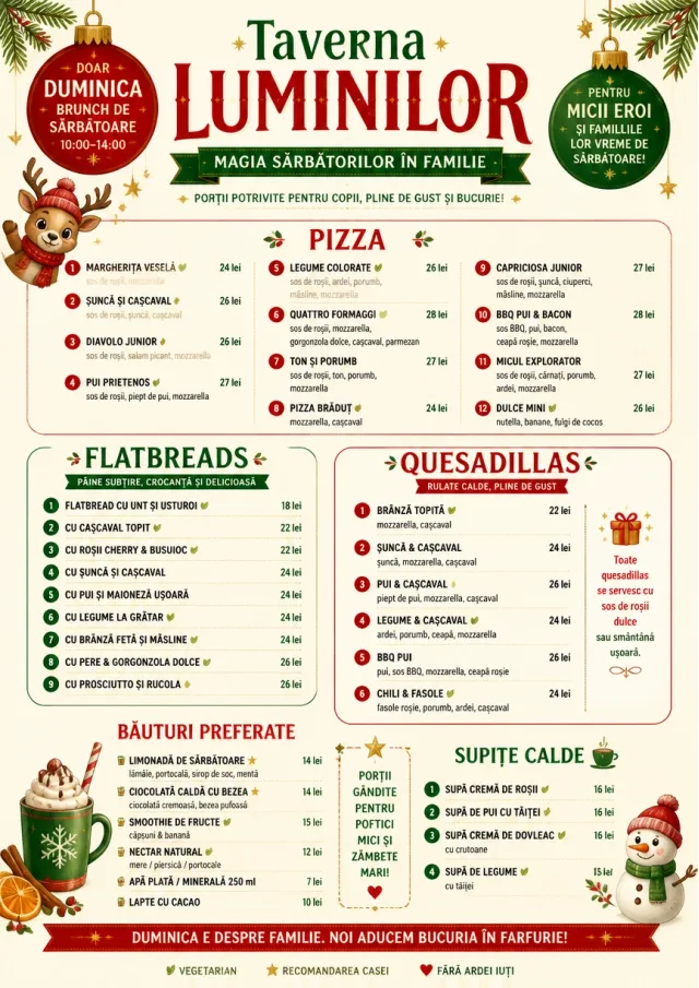 Holiday Festive kids-menu menu template preview