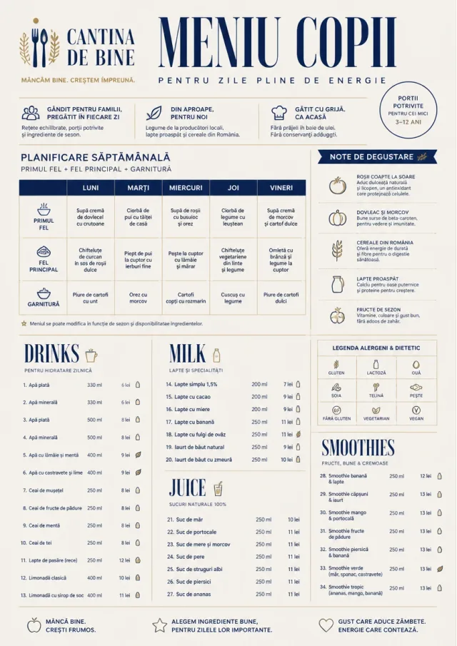 Corporate Canteen kids-menu menu template preview