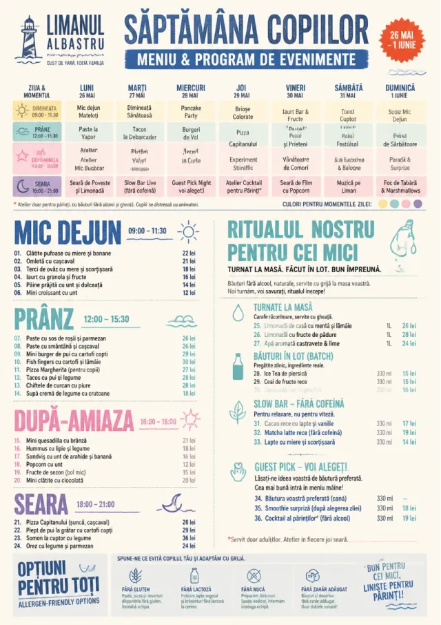 Event Week Schedule kids-menu menu template preview