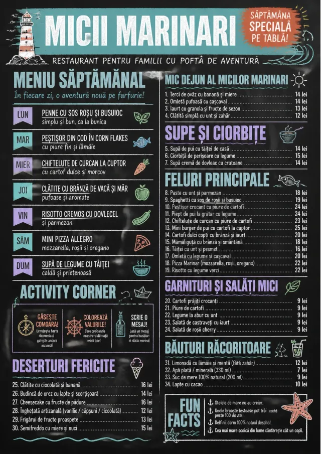 Chalkboard Specials Week kids-menu menu template preview