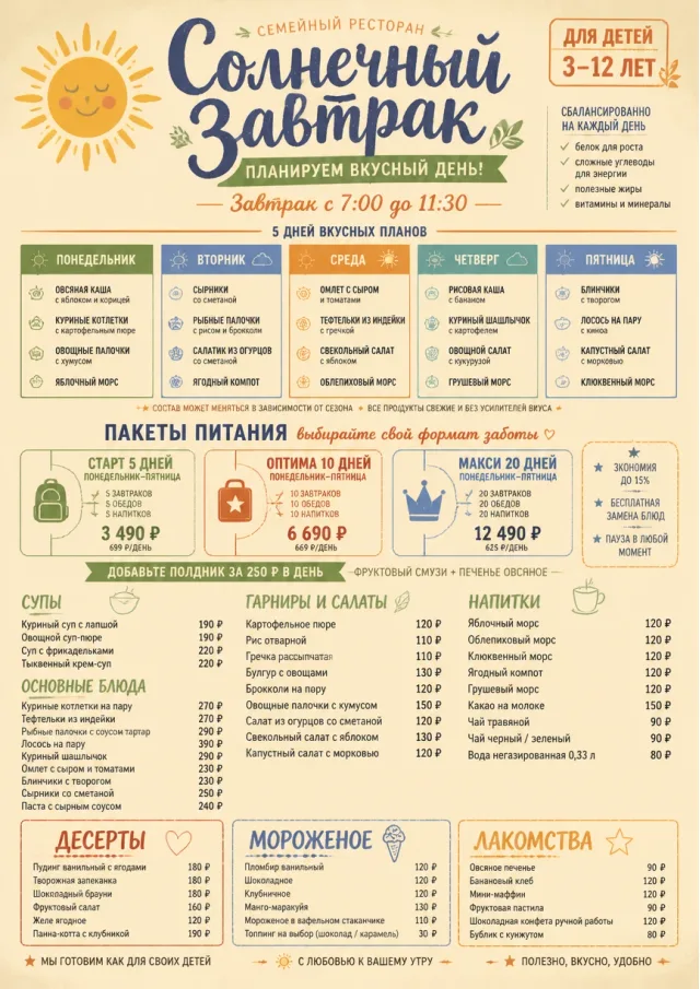 Meal Prep Box kids-menu menu template preview