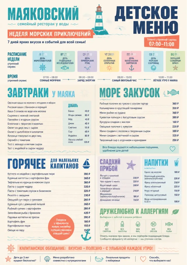 Event Week Schedule kids-menu menu template preview