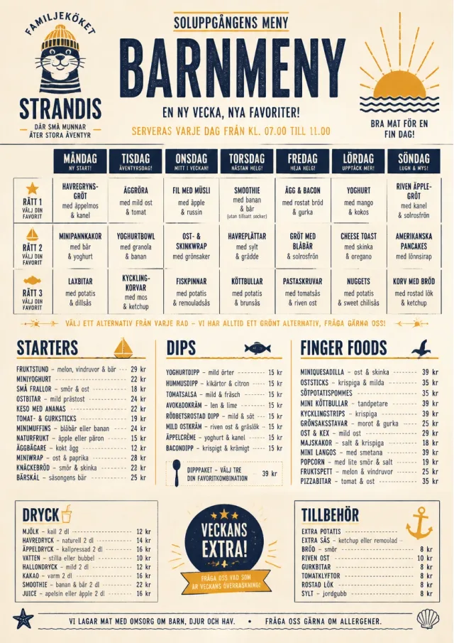 Weekly Grid kids-menu menu template preview