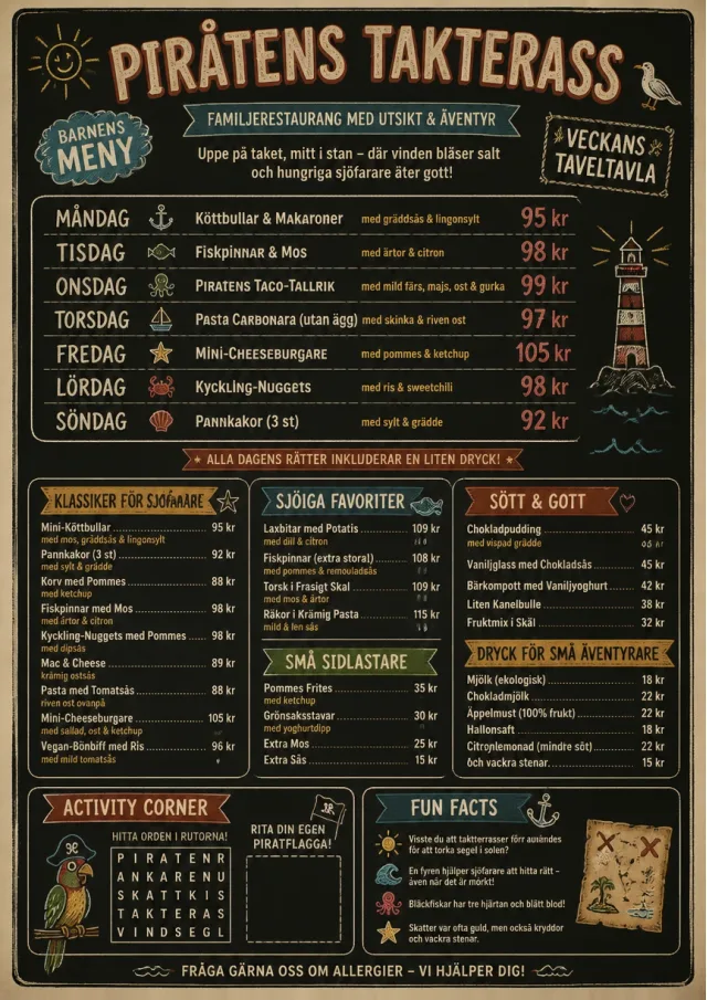 Chalkboard Specials Week kids-menu menu template preview