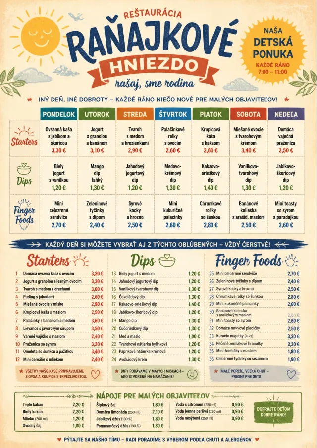 Weekly Grid kids-menu menu template preview