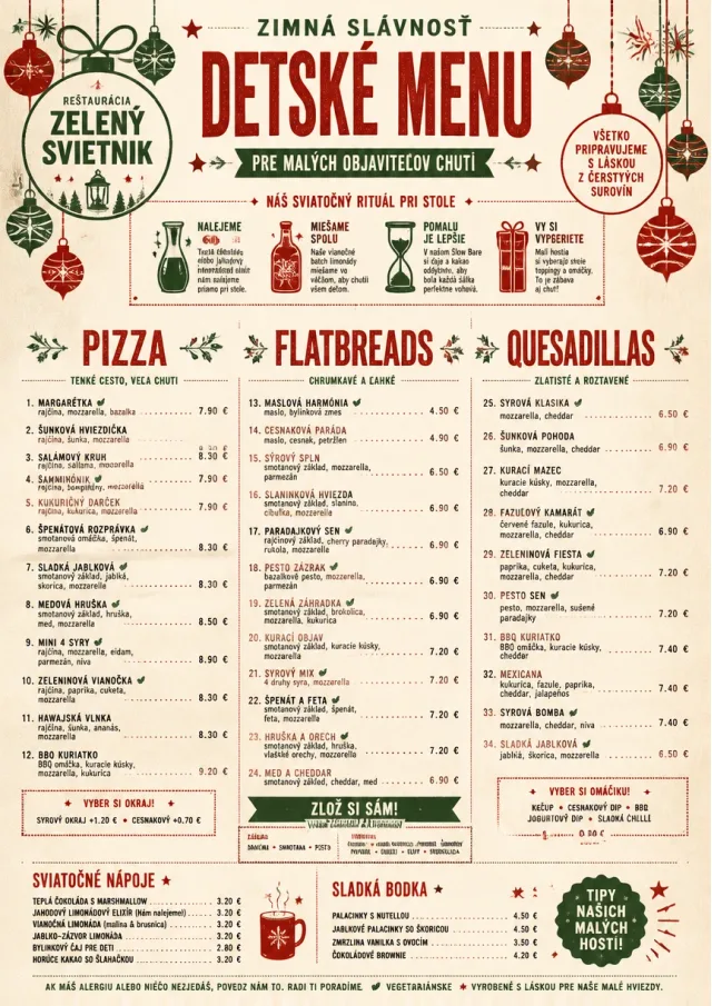 Holiday Festive kids-menu menu template preview