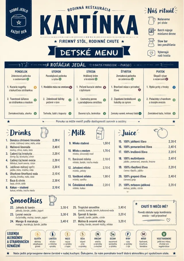 Corporate Canteen kids-menu menu template preview