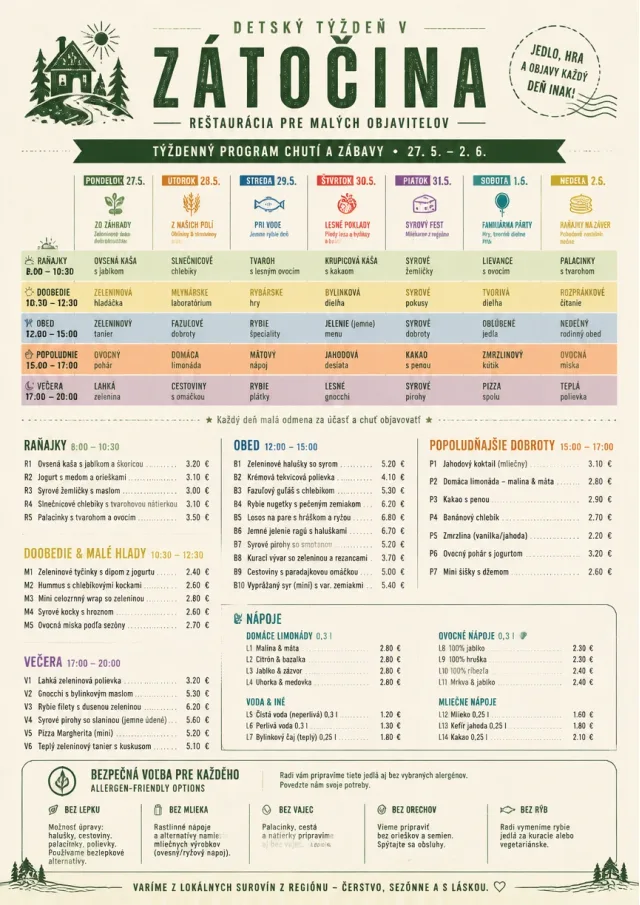 Event Week Schedule kids-menu menu template preview