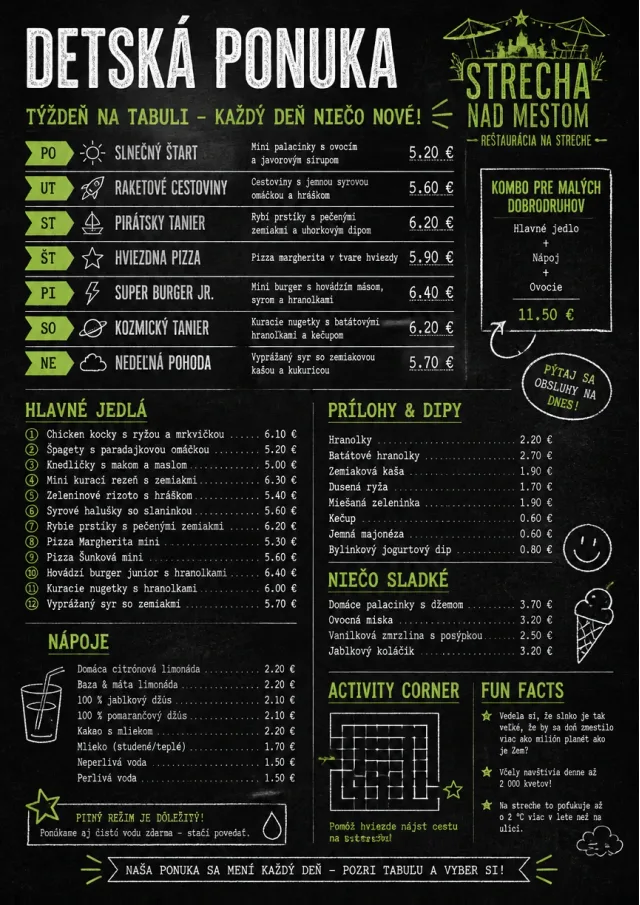 Chalkboard Specials Week kids-menu menu template preview